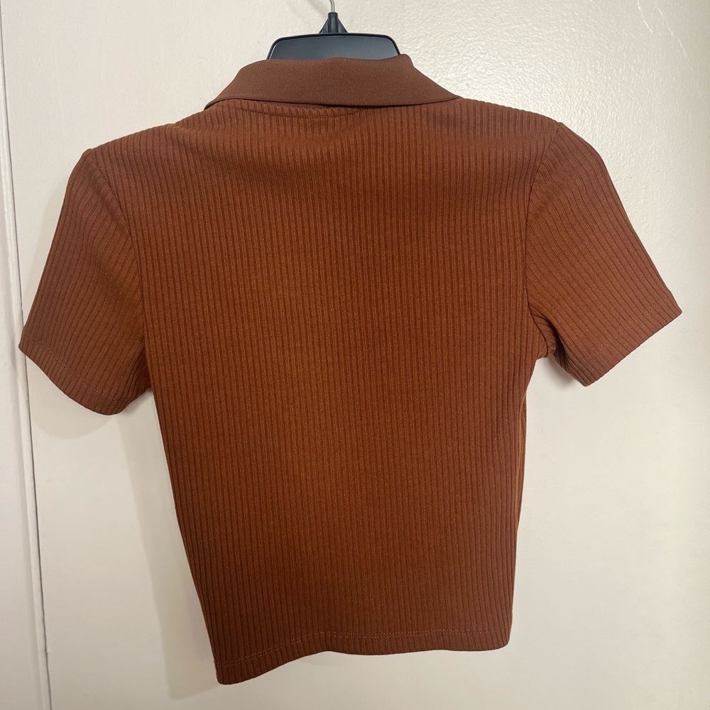 H&M Brown Ribbed Top - Picture 4 of 10